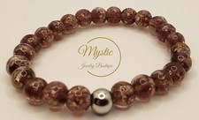  NEW Purple Color  Mystic Firefly bracelet lampwork glass glow in the dark