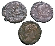 LOT OF 3 AUTHENTIC ROMAN EMPIRE COINS - GREAT CONDITION - SIZE 18MM