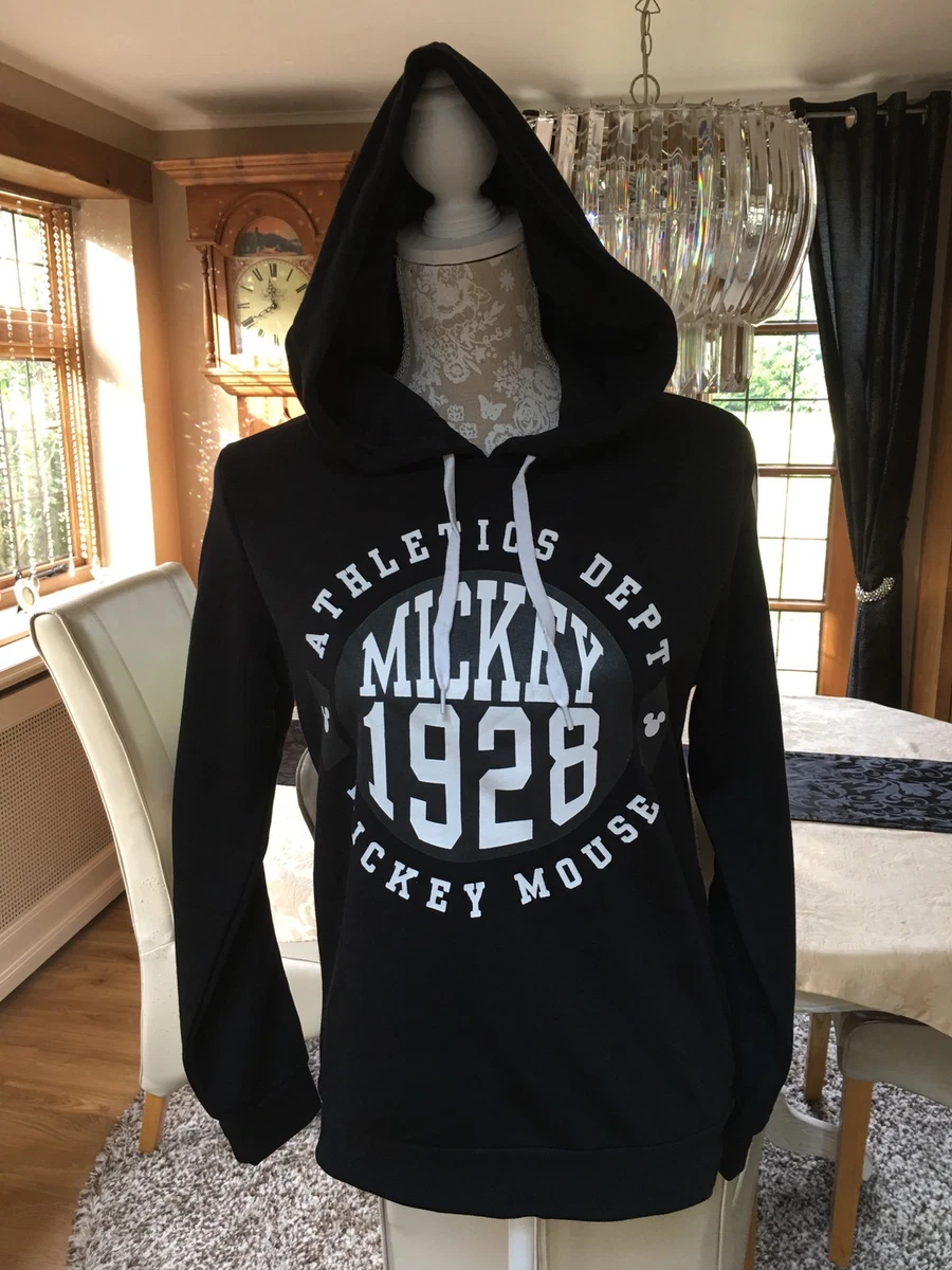 vecino Antibióticos Original SUDADERA CON CAPUCHA PRIMARK DISNEY MICKEY MOUSE ATLETISMO NEGRA CON  CAPUCHA TOP 12 14 | eBay