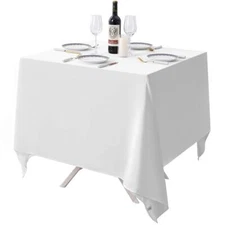 Square Tablecloth for Square or Round Tables 100% Polyester 85x85 Inch Table ...