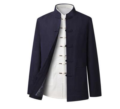 Men's Spring Autumn Stand Collar Jacket Tang Tuit Casual Long