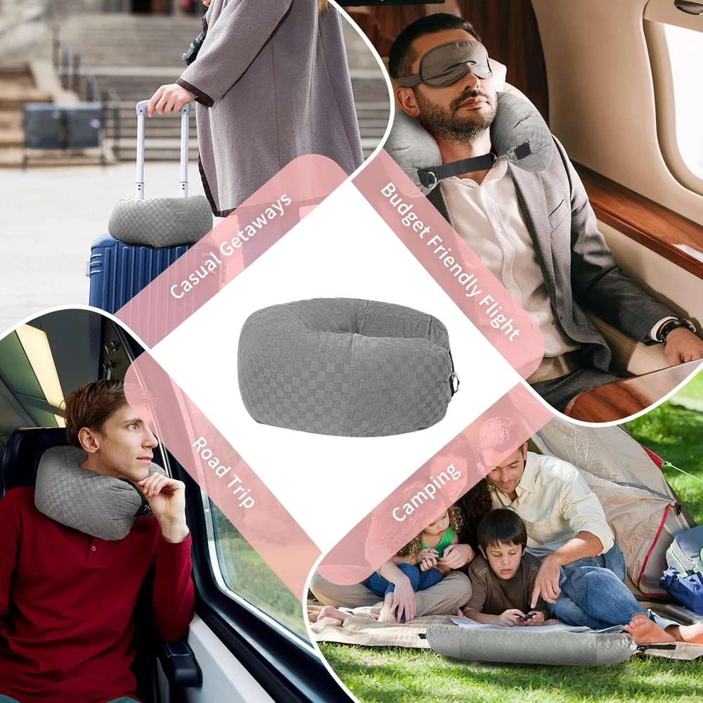Comfortable Stuffable Travel Neck Pillow for On-the-Go Support
