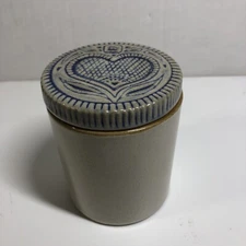 Prestige Place Museum of American Folk Art Blue Heart SOAP Clay Jar Cottagecore 