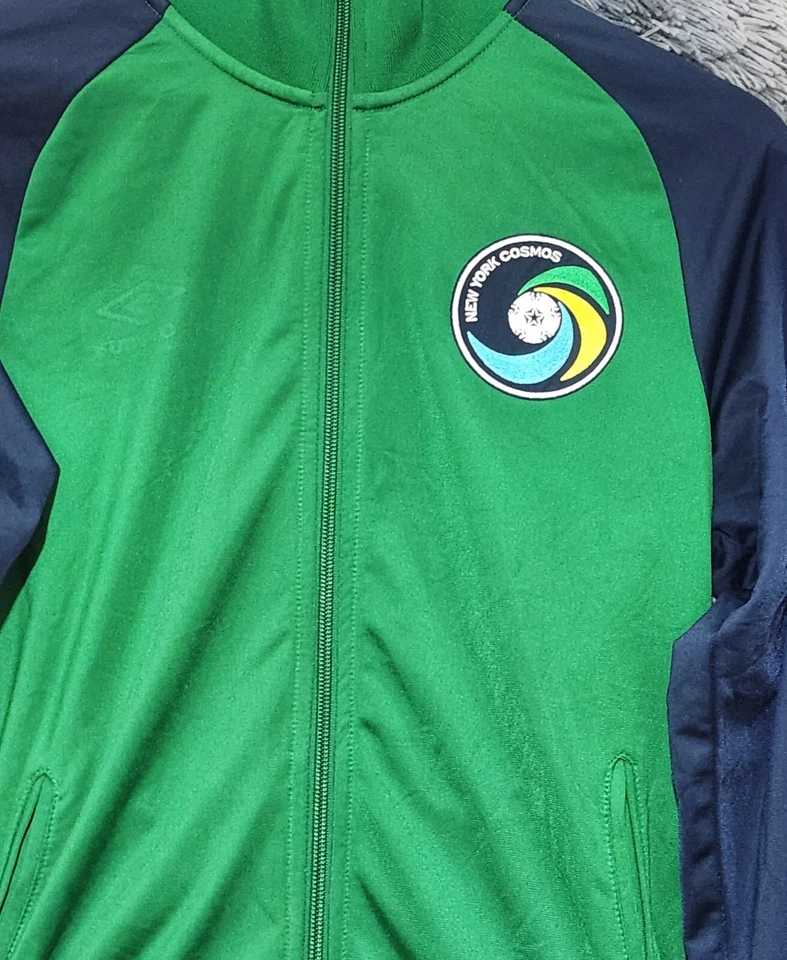 Chaqueta New York Cosmos Para Hombre Pequeña Verde Cremallera Completa Track Umbro Foto 2 de 4