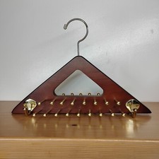Wood - Mahogany Tie  Belt Rack Holder Organizer - 34 Pegs 4 Hooks