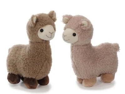 EURO SOUVENIRS Alpaka aus Plüsch 22 cm, Plüschlama, Kuscheltier in Beige oder Braun