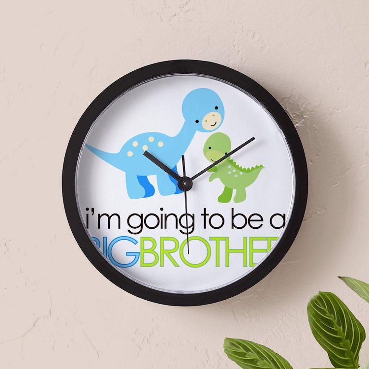 CafePress Dinosaur Front Only Bbtb 10" Wall Clock (1054020810)