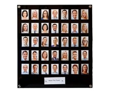Black 35 Pocket Image Staff, Student, Employee Display Board With Pocket Header.