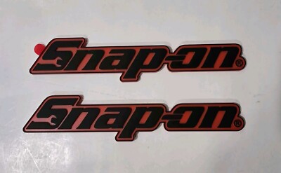 2PK SNAP ON TOOL BOX LOGO EMBLEM MATTE ORANGE Plastic Badge Decal