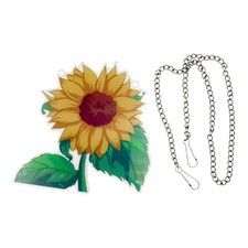 Sunflower Suncatcher - Stained Style Acrylic Window Hanging w Chain 6" x 6" New