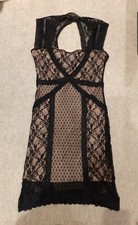 Oasis Womens Black Lace Bodycon Sleeveless Lined Drees Sz M. Never used.RRP 69£
