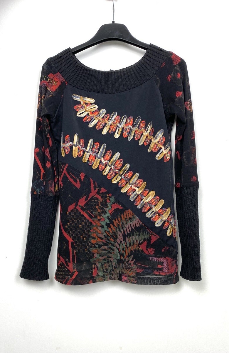 SAVE THE QUEEN! 長袖メッシュトップス Save the Queen Mesh Top Longsleeve Knit Details Art Printed Size