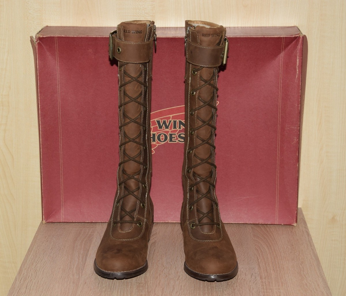 WOMEN'S RED WING SHOES 4340 LORETTO TALL LACE UP ZIP BOOTS US 6M