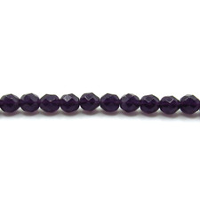 Dark Plum Transparent - 25 8mm Round Czech Glass Faceted Fire Polish Beads