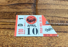 Astros vs Dodgers Ticket Stub 4/10/1980 Opening Day Cruz Puhl Home Run Astrodome