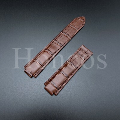 18 MM New Genuine Leather Watch Brown Band Strap Fits For Cartier Ballon Bleu