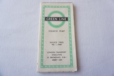Nr. 1948 1 London Transport Green Line Reisebus Streckenplan 
