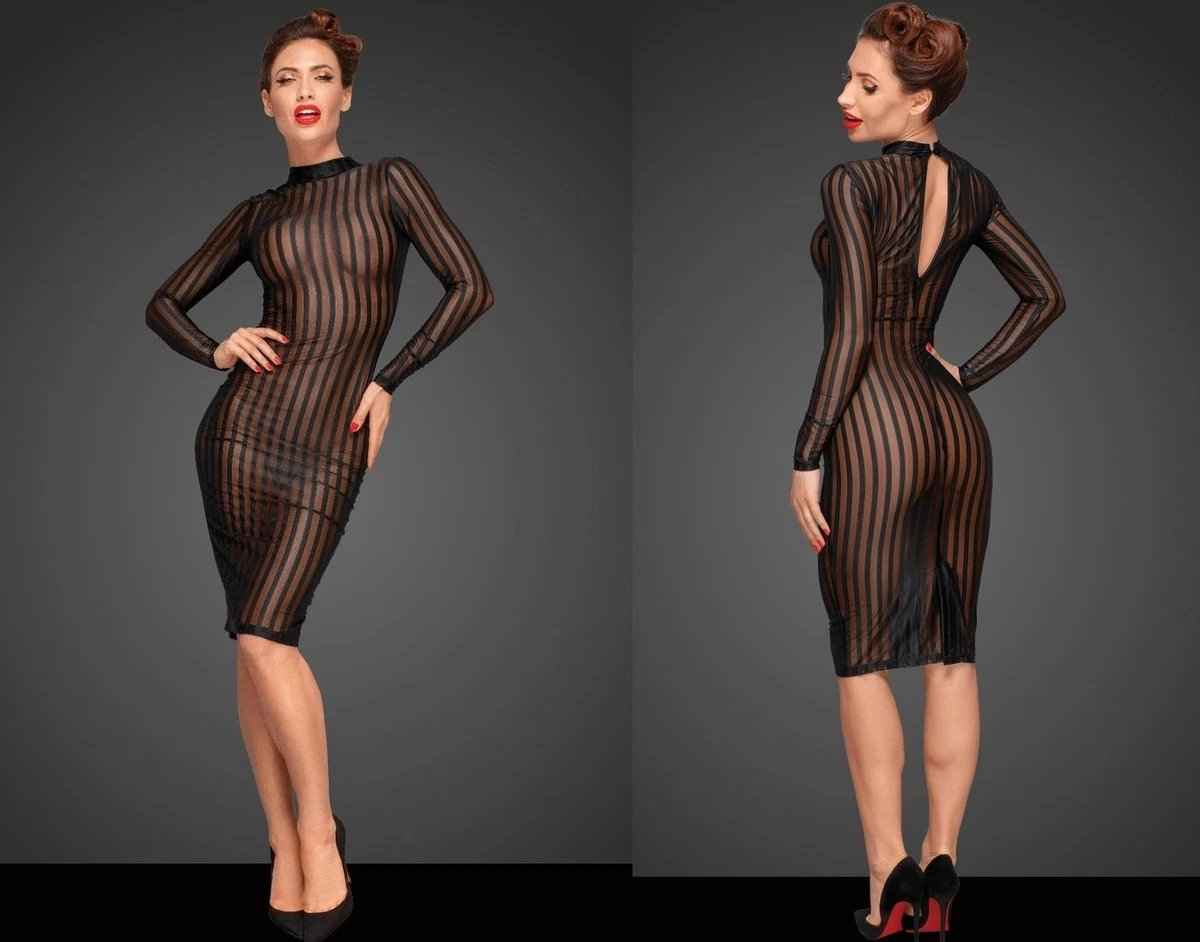 Kleid schwarz transparent Clearance