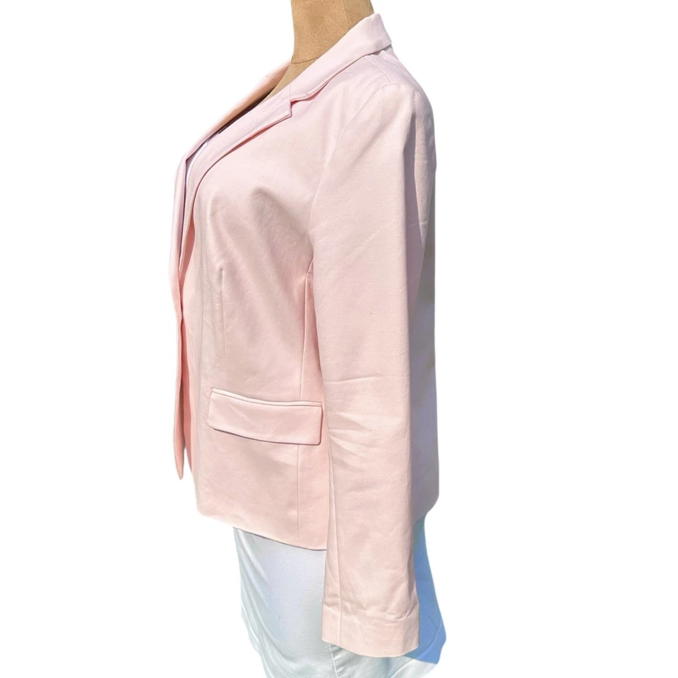 Blazer de Colección Liz Claiborne Carrera Talla XL Suave Rosa Pastel Algodón Forrado con 1 Botón Años 90 Foto 4 de 4