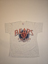 Vintage 90s Chicago Bears Graphic T MD Gray Single Stitch NFL Football USA Made