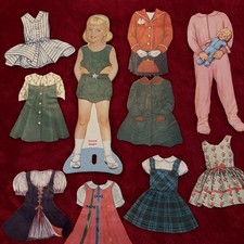 Vintage 1962 Milton Bradley Magic Mary magnetische Papierpuppe Set SCHÖN!