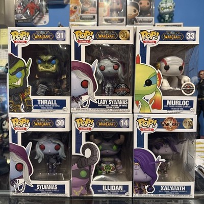 lot 7 World of Warcraft WOW Funko Pop Murloc Thrall Sylvanas Illidan 14 metallic