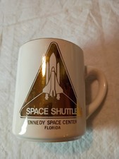 Vintage NASA Space Shuttle Kennedy Space Center Florida Coffee Mug White/Blue