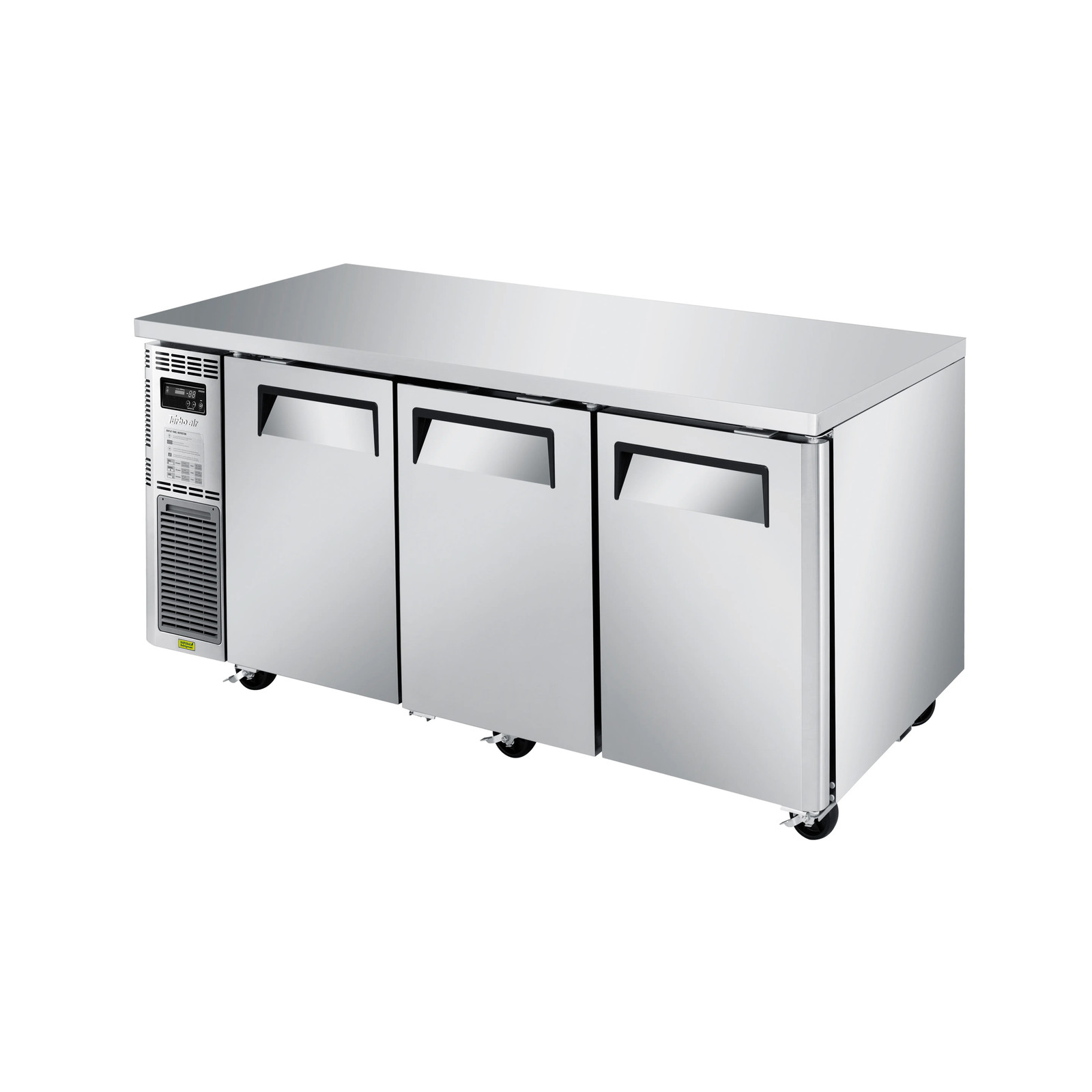 Turbo Air 72" Narrow Depth Side Mount Undercounter Refrigerator 3 Door