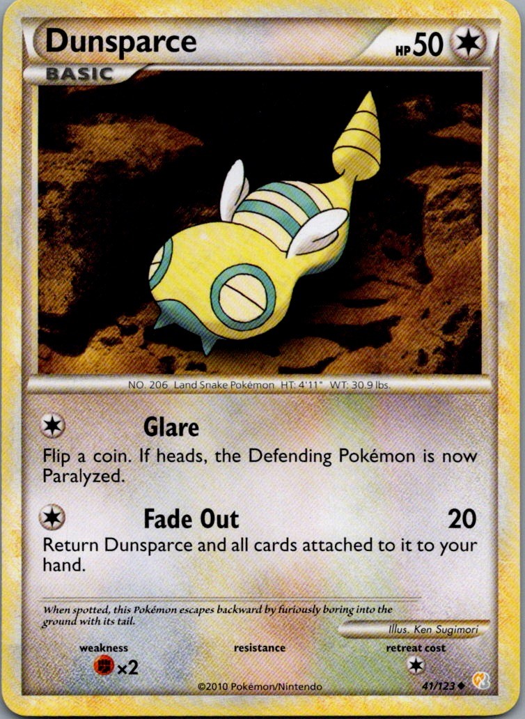 Dunsparce Uncommon HeartGold SoulSilver 41/123 NM