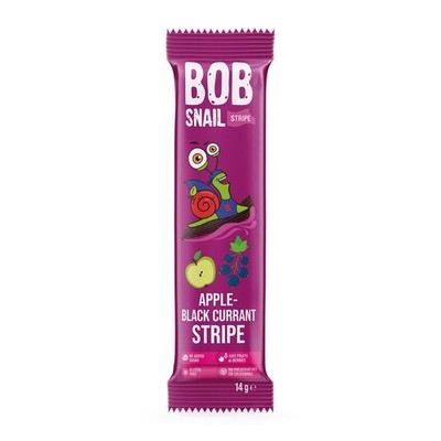 Bob Snail Apfel-Schwarze Johannisbeere-Streifen ohne Zuckerzusatz - 14 g