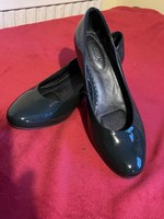 Hotter Bottle Green Patent Leather Court Shoe Heel Size UK 7