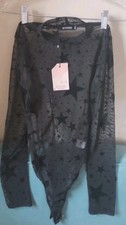 Missguided Womens Size 6 Long Sleeve Sheer Mesh Stars Print Bodysuit New W Tags
