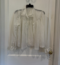 Women s Maternity M White Collared Lace Accen...
