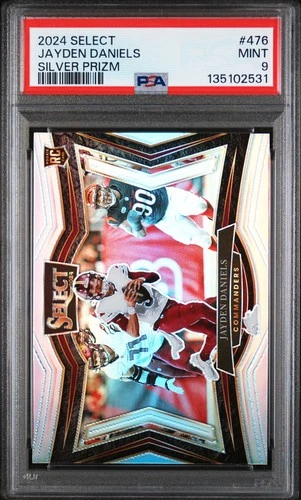 2024 PANINI SELECT SILVER PRIZM #476 JAYDEN DANIELS PSA 9