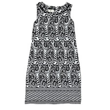 NWT Talbots Women's M Black & White Paisley Sleeveless Knee-Length Dress