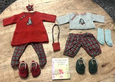 American girl Bitty Baby Bitty Twins Holiday sweater outfits shoes bow books