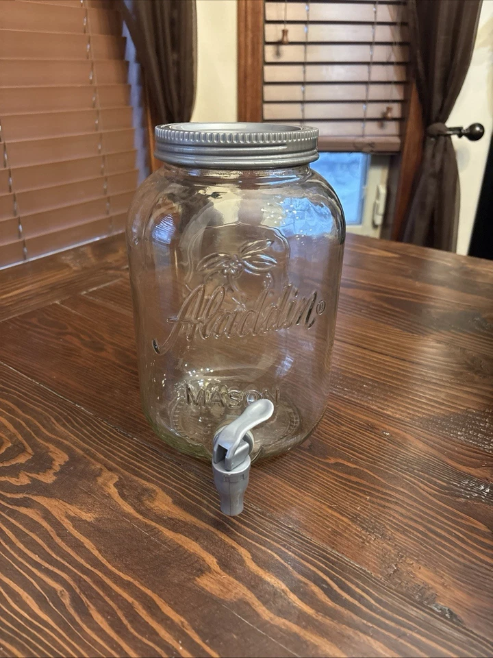 Dispensador de bebidas de vidrio Aladdin MASON TARRO con tapa y caño Foto 2 de 4