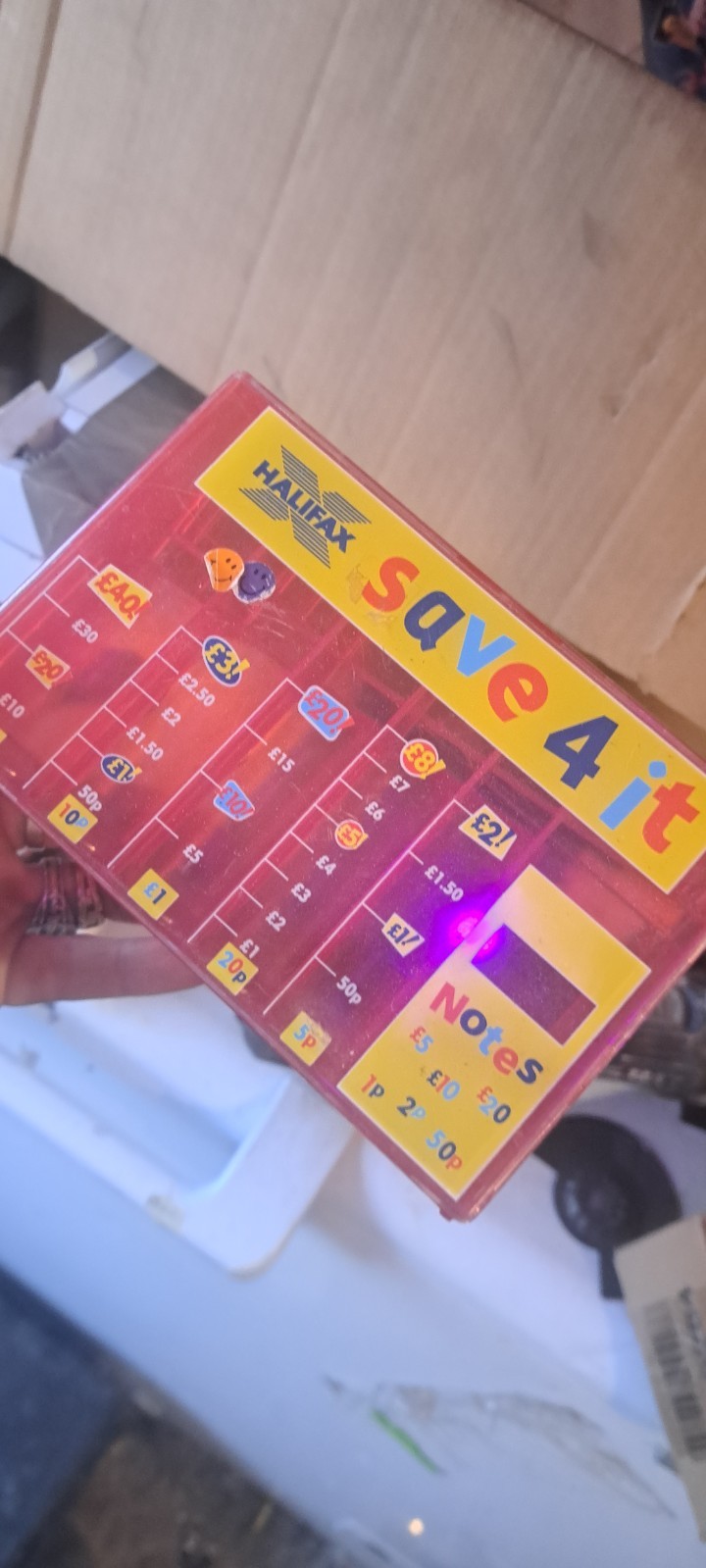 Halifax Save 4 It Coin Sorter Money Box Red