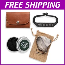 Compact Hand-Forged Fire Starting Kit in Stylish Leather - Perfect for Camping