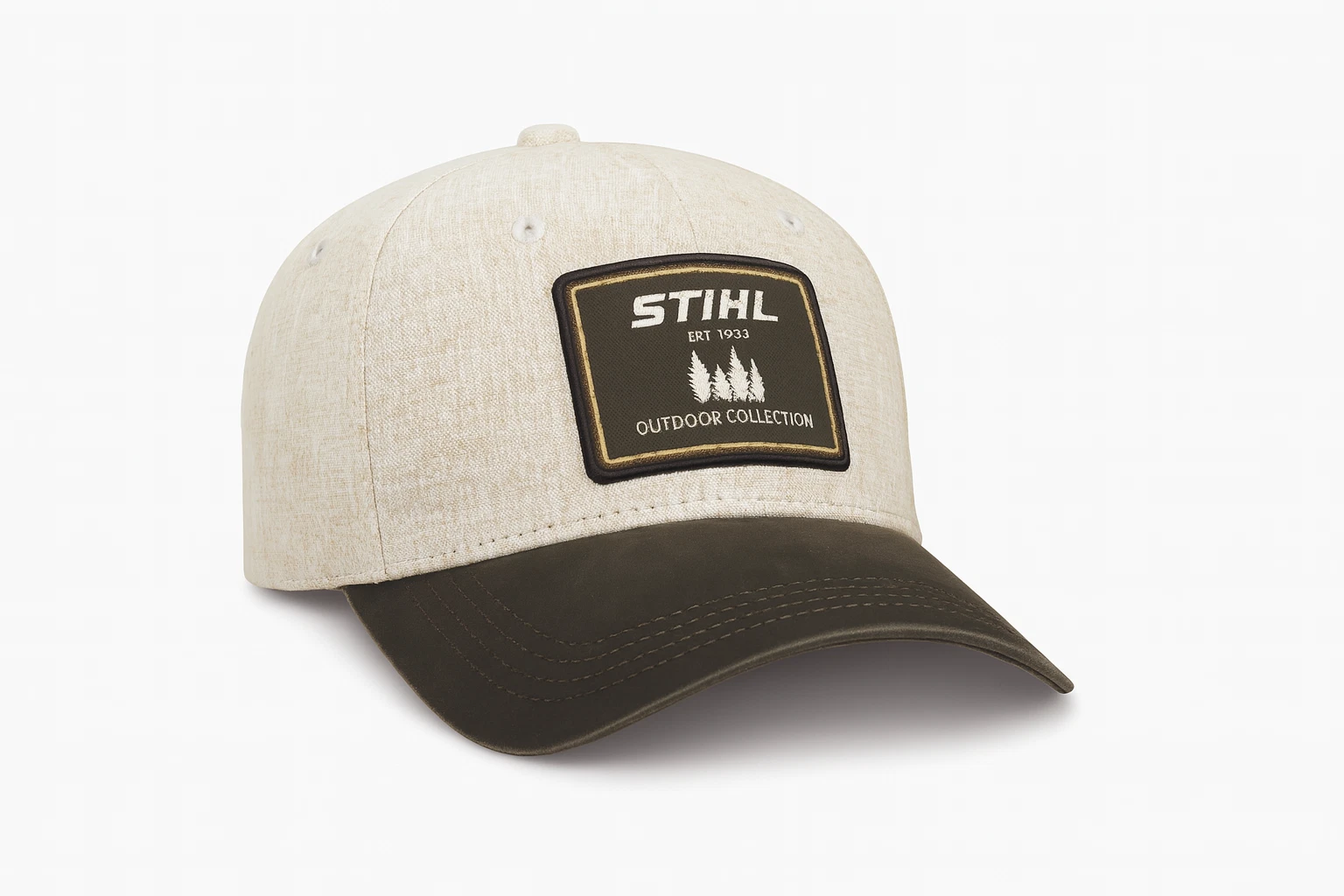 Stihl Tan Wool Flannel Cap with Outdoor Collection Patch