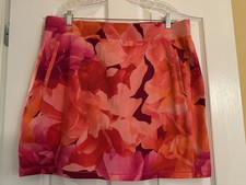 Talbots Petites XL Women's Skort Skirt Shorts Zip Pockets Cotton Stretch