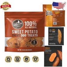 Sustainably Sourced Sweet Potato Dog Chews - Single Ingredient, All Breeds, 1lb
