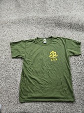 Israel Defense Forces IDF Shirt Medium Mens Green Zahal Logo Short Sleeve