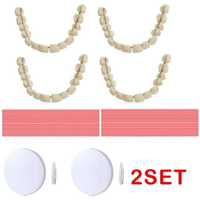 #ad 2Set Dentures Fake Teeth DIY Kit Top and Bottom Dentures Temporary Fake Teeth US $20.99