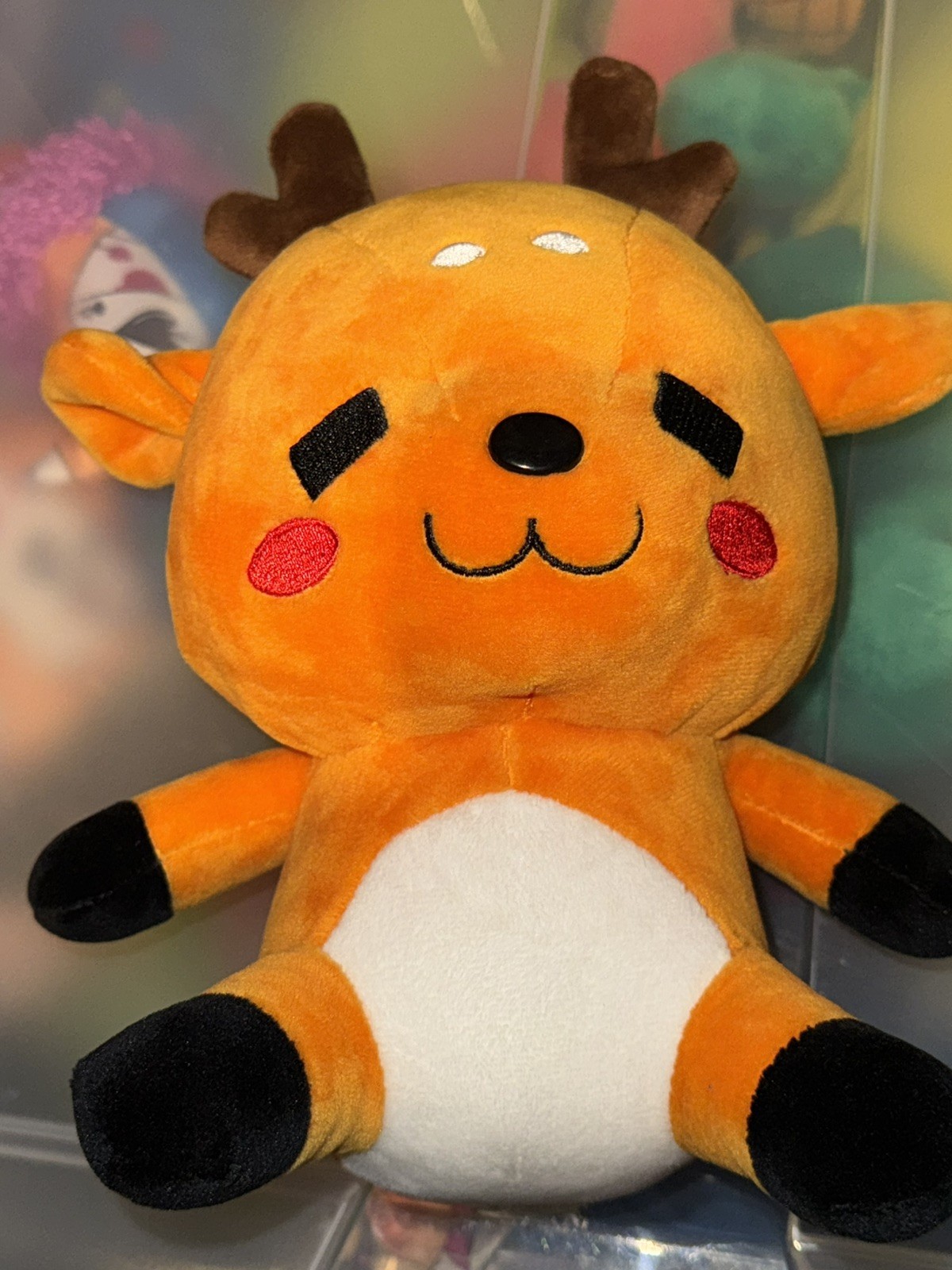 Peluche Shikamaro-kun Nara Mascota Ciervo Sonriente 9" Juguete Naranja Muñeca Japón