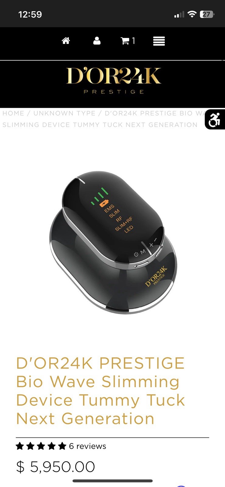 D’OR24K  Bio Wave Sliming Device Fat Cell Reduction, Body Sculpting & Firming