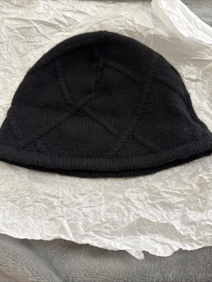 Vintage GIORGIO ARMANI  Milano ITALY -BLACK Beanie Sz 58, 100% Cashmere-Superb - Image 3 of 4