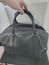 Coach Voyager F54765 Black Pebbled Leather Weekender Duffel Travel Bag Strap