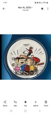Swatch x Peanuts Snoopy First Base Limited Edition Time To Play Watch SO29Z107