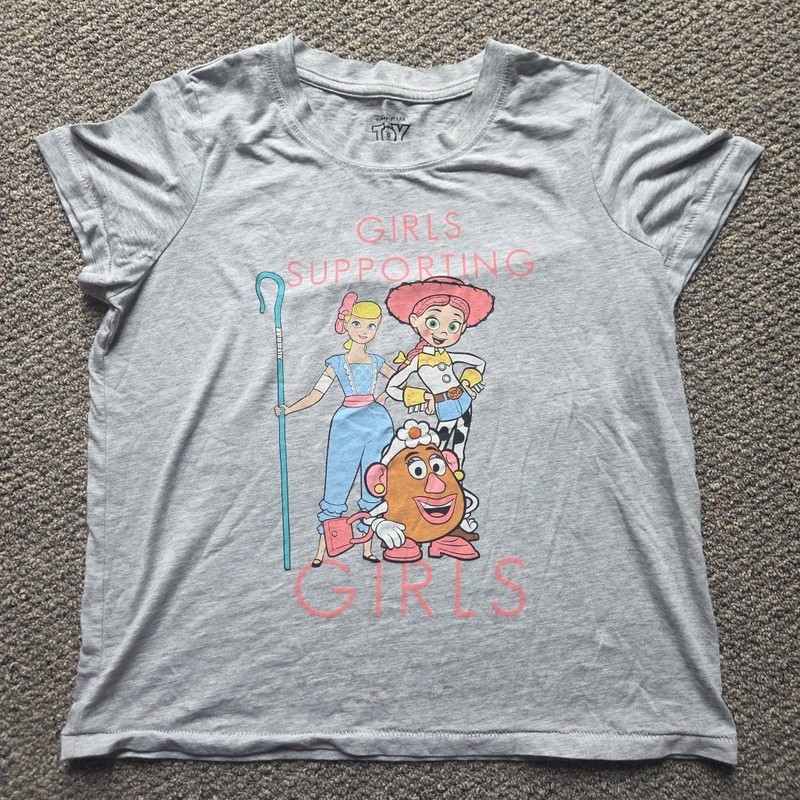 Disney Pixar Toy Story Women's T-Shirt Medium Girls Supporting Bo Peep Jessie